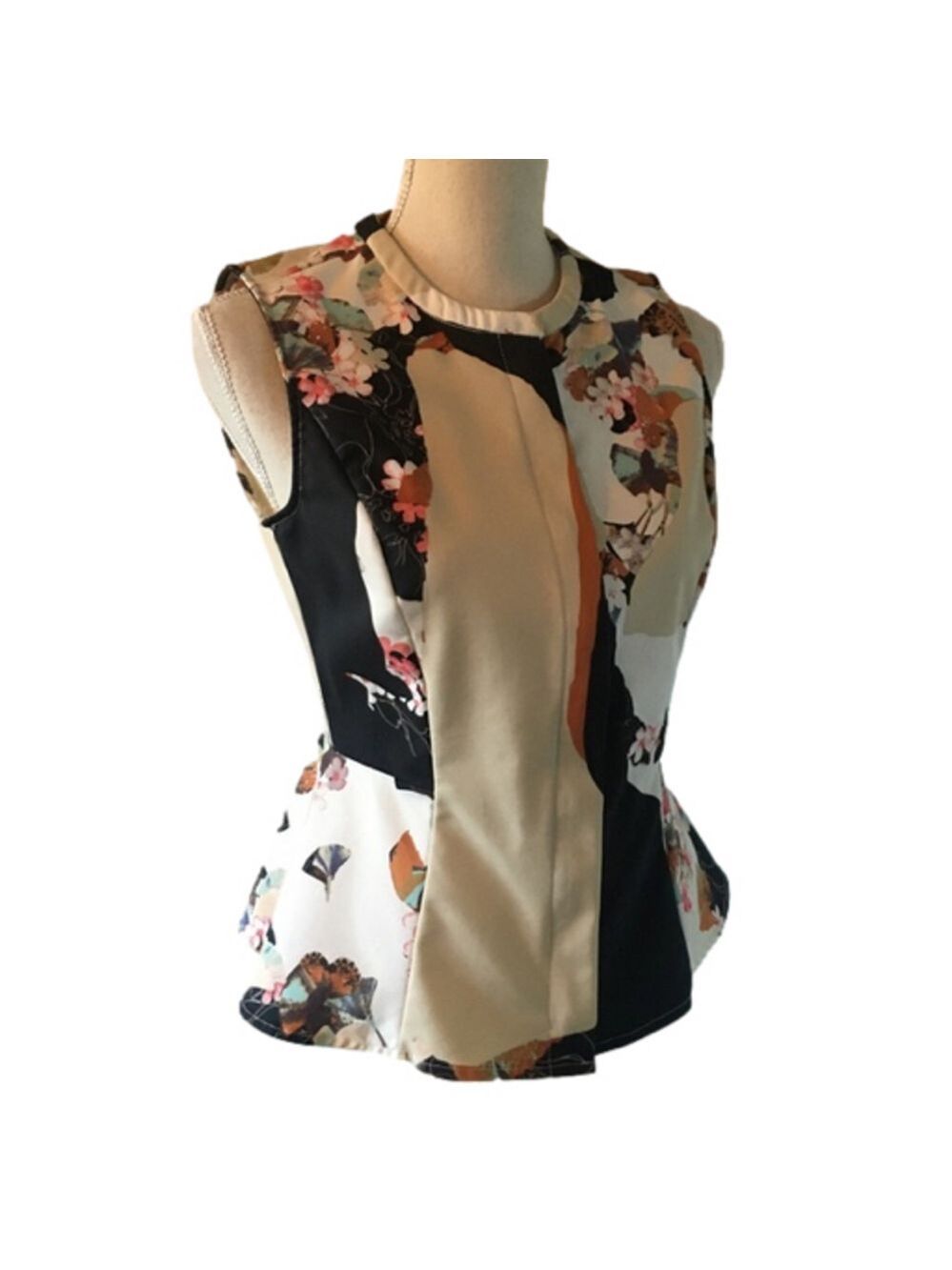3.1 Phillip Lim floral sleeveless zip peplum top limited edition collaboration
